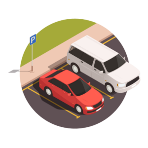 Illustration of cars parking